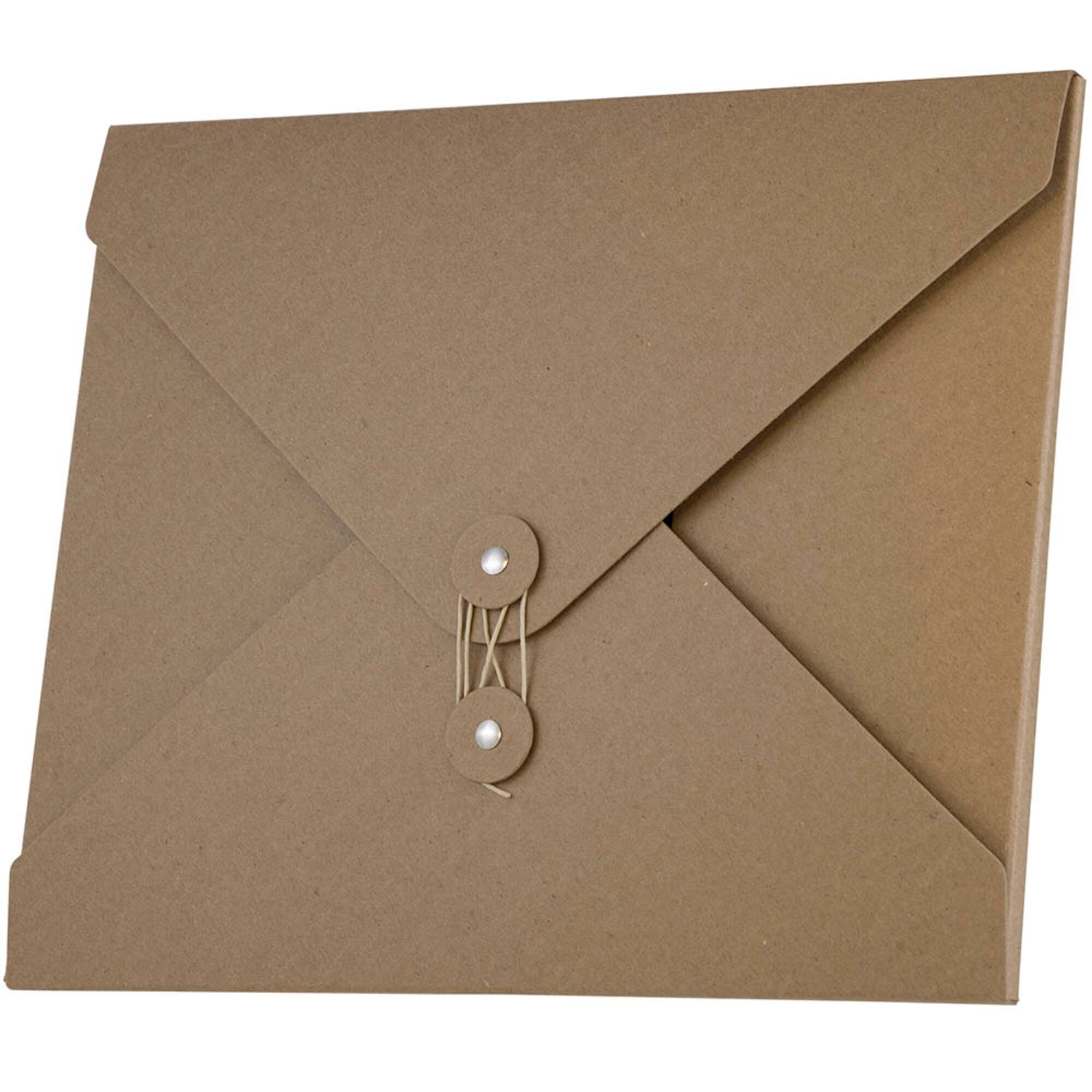 JAM Paper Natural Kraft Button and String Tie Portfolio 9.5" x 12.25"